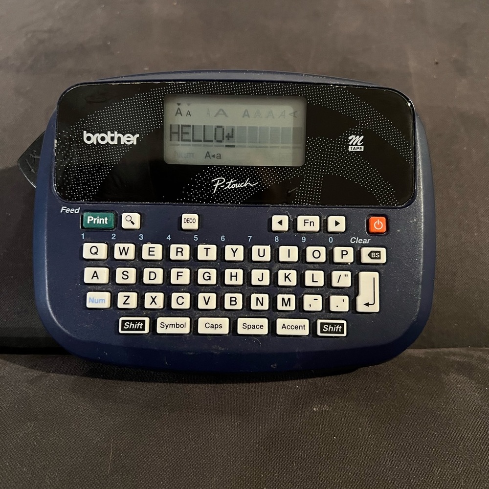 Brother P-touch Label Maker NEW BATTERIES &NEW TAPE just loaded. Ready to go!